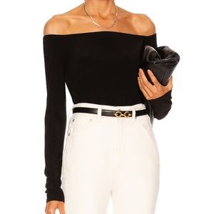 NORMA KAMALI Long Sleeve Off Shoulder Top XS